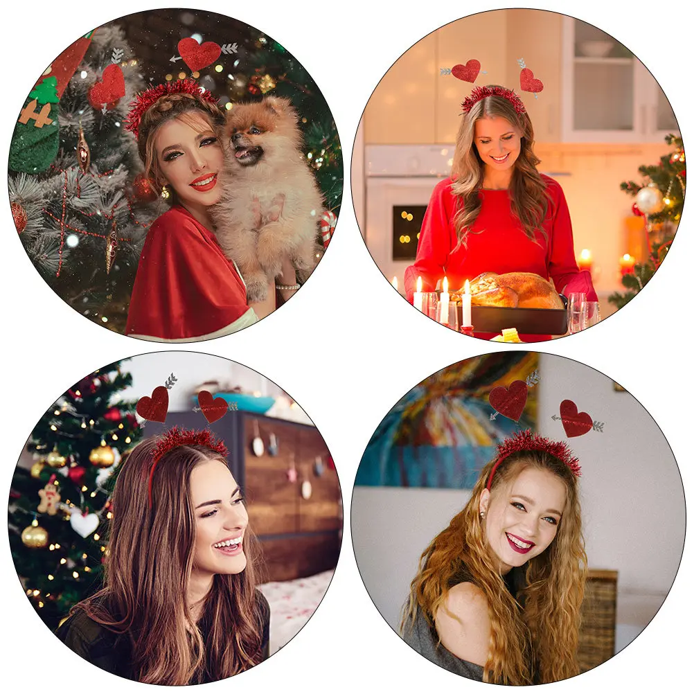 

Набор из 3-х изящных заколок для волос с сердечками, уникальный головной убор для вечеринок, украшение для волос на День святого Валентина, для косплея, шикарный романтический аксессуар для волос