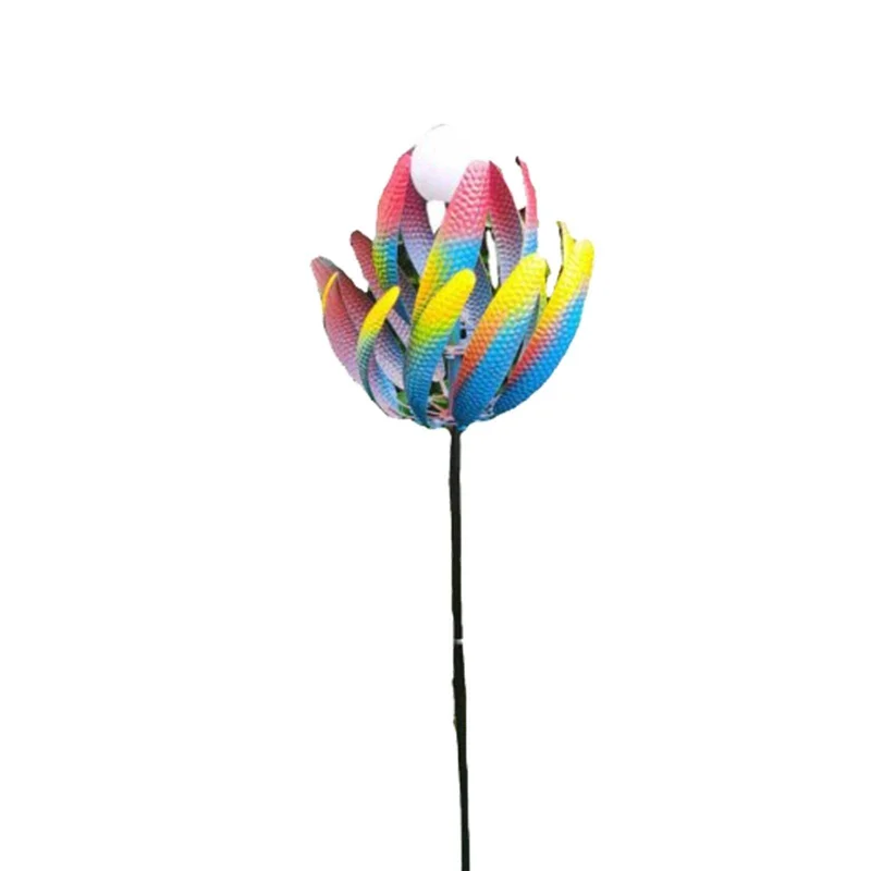 A47Z Garden Wind Spinners - Decorative Metal Stakes With Garden Stakes And Wind Powered Light - Yard Decor Durable Easy To Use