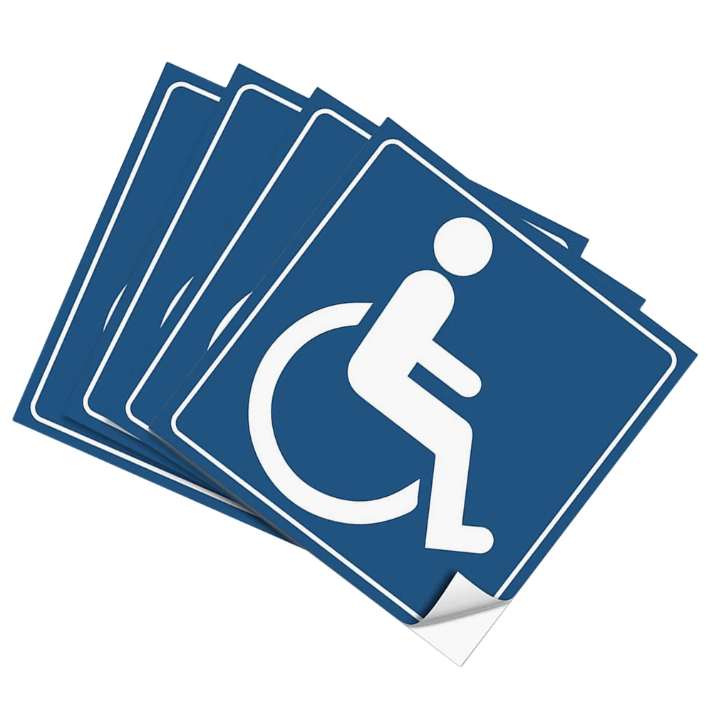 4Pcs Waterproof Wheelchair Accessible Pathway Stickers Self Adhesive Ideal for Indoor Outdoor Handicap