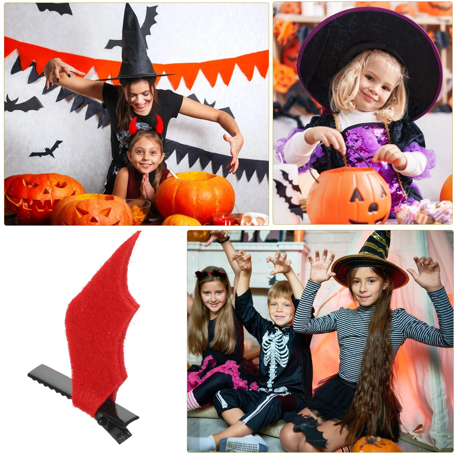 

3Pairs Bat Hair Clips Halloween Wing Hairpins Festival Hair Accessories Cosplay Party Gothic Kawaii Hairpins Easy Fit One Size