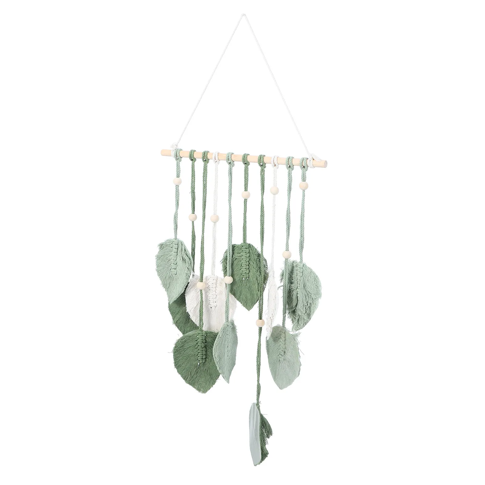 

Hand Woven Leaf Tapestry Bohemian Wall Hanging Decor Cotton Macrame Art For Bedroom Living Room Home Background Evil Eye