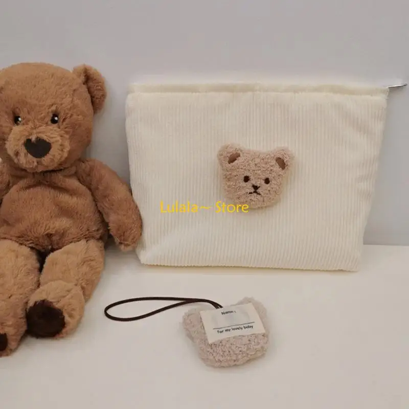 Y4QA Diaper Bag Embroidery Bear Tote Bag Large Capacity Bag Travel Bag