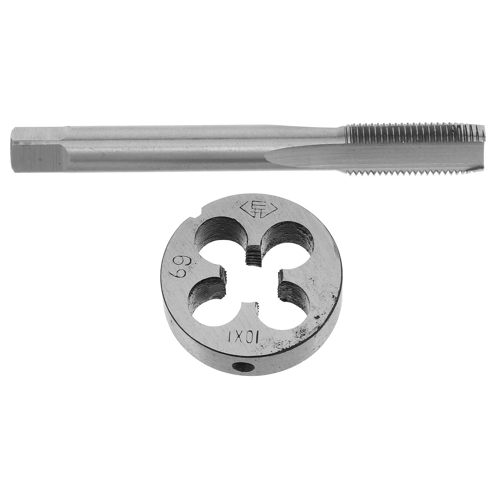 

2pcs Tap Die Set Steel Straight Flute Handheld Thread Repair Tool For Machine Screw Tapping Ratcheting Tap Wrench Hand Tools