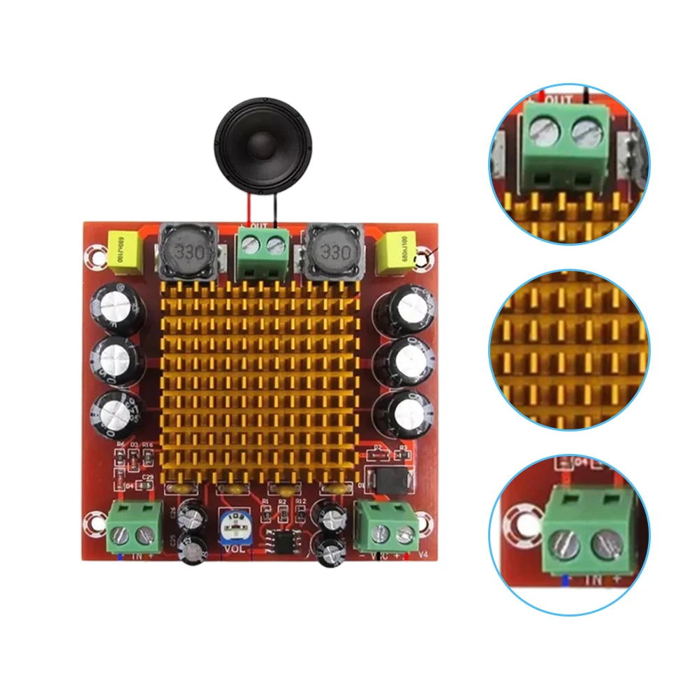 

XH-M544 150W Mono Channel Digital Power Audio Board Preamplifier Equipment Accessories For NE5532 DC12-24V 80*80*20mm