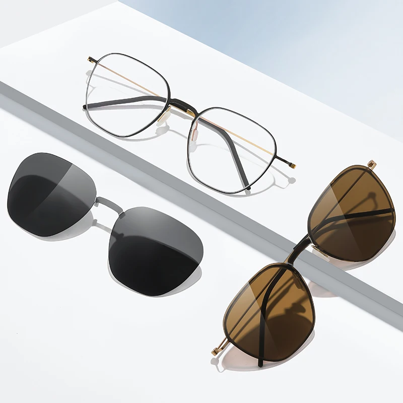 COHK New Style Ultra Light Magnet Clip On Glasses Frame Trend Polarized Sunglasses Women Fashion Optical Computer Myopia Eyewear