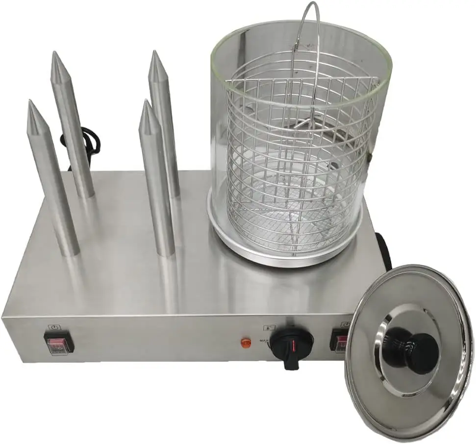Máquina eléctrica comercial para perros calientes, calentador de bollos a vapor, pan, desayuno, salchichas, Taquitos, cocina de acero inoxidable, 110V, 650W