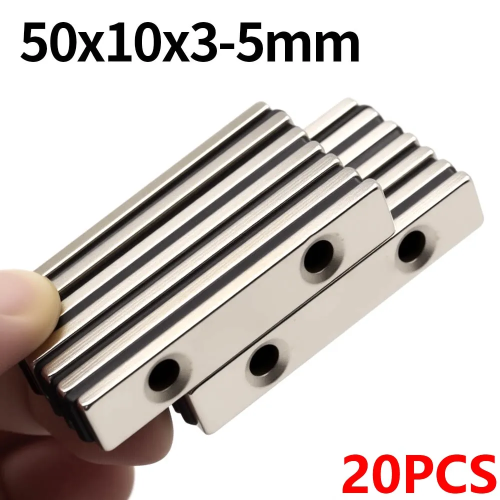 Supersterke Neodymiummagneet N35 NdfeB Permanente magnetische imanes Blok met gaten Krachtige magneten Koelkastmagneet