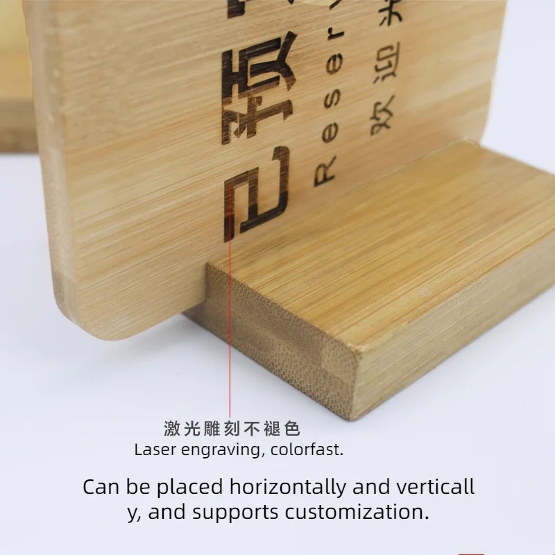 Customized Table Wood Sign Card Holder Stand, Restaurant Advertising Menu, Price, Listing Holder, Payment Card, Flyer Display