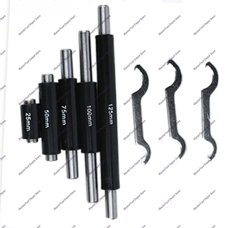 25mm, 50mm, 75mm, 100mm, 125mm, Micrometer Rod Set Including 3 Wrenches
