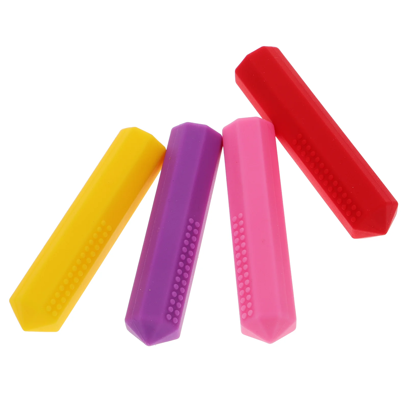 

4 Pcs Gem Silicone Teether Lead Pencils Tip Protector Cover Silica Gel Protectors