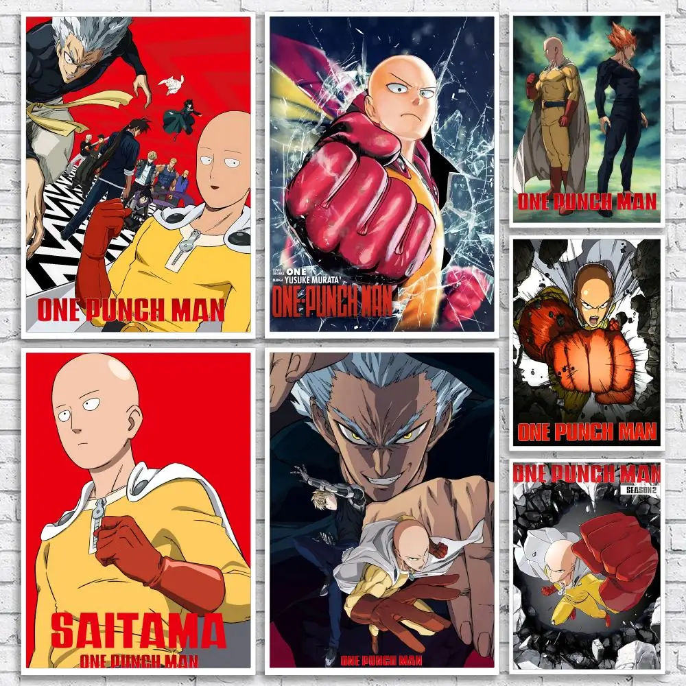 Superhero Anime O-One-Punch Man Poster Versatile HD Waterproof Wall Art Self-Adhesive Decor for Any Space Ideal Gift