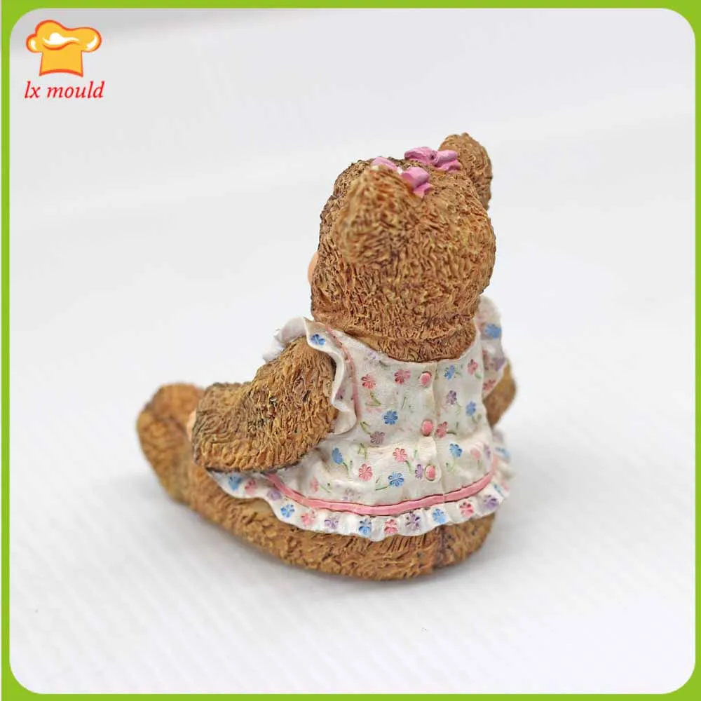 3D Sitting Girl Baby Doll Silicone Mold Flower Skirt Baby Cake Chocolate Candle Soap DIY Craft Mould