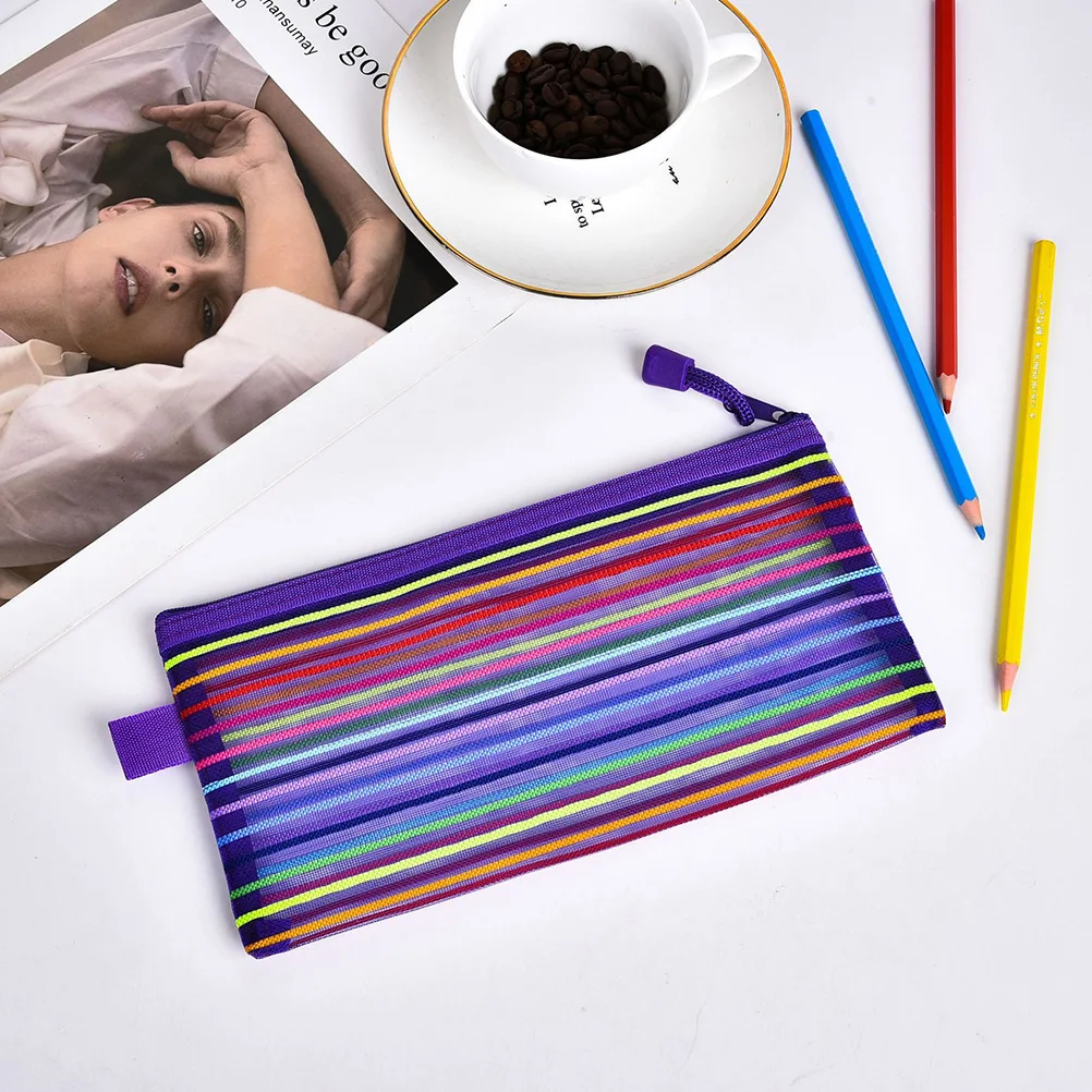 

20 Pcs Multifunctional Pencil Case Canvas Pouch Multi-function Storage Zipper Bag Nylon Students Stationery Supplies Use