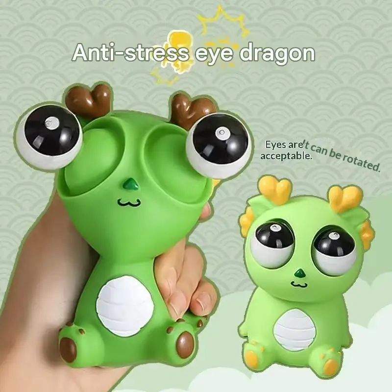 Novelty Popping Eyes Dragon Squeeze Toy Fun Sensory Fidget Toy for Halloween Goodie Bag Fillers