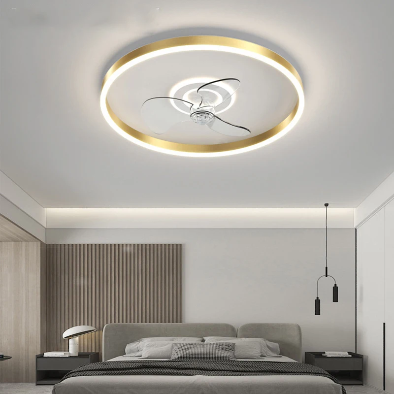 2023 New Modern Simple and Luxury Bedroom Lighting Ceiling Fan Light Restaurant High Wind Silent Ceiling Light with Fan