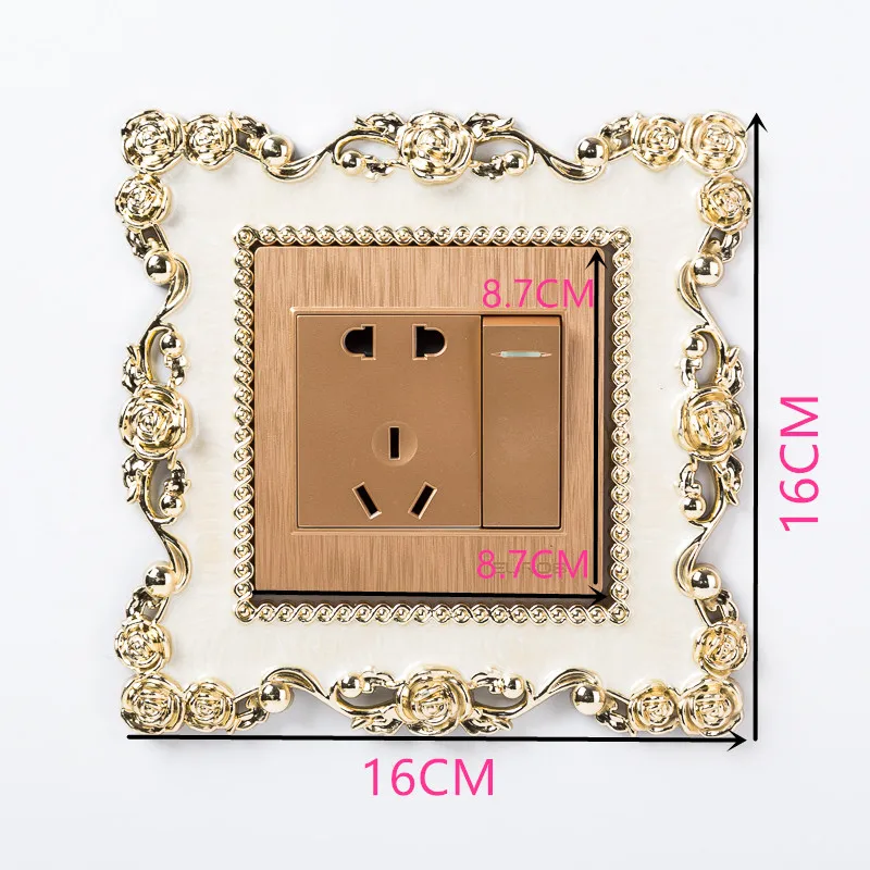 New Switch Sticker Resin Single Light Switch Surround Socket Finge Switch Cover Square Shape Switch Stickers Switch Sticker Wa
