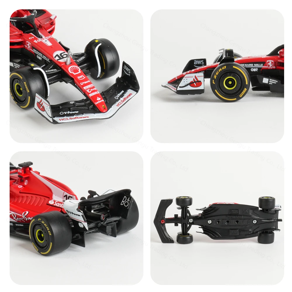 Bburago 1:43 2023 Ferrari SF23 Las Vegas #16 #55 F1 mobil balap Formula statis simulasi Diecast Model logam campuran