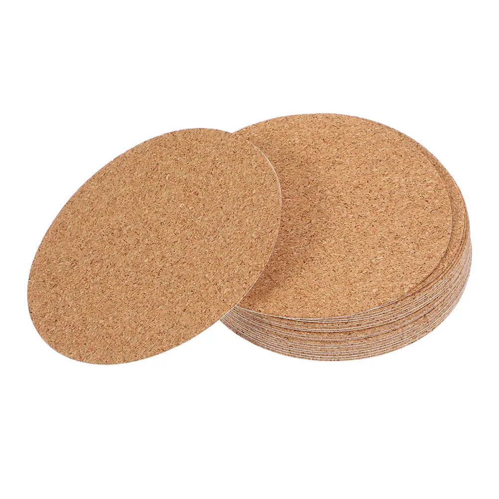 25 pcs Round Heat Cup Table Home Halloween Christmas New Year Cork Pads Self Adhesive Cork Cork