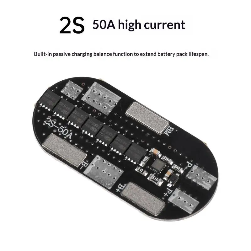 2S 50A BMS Charging Protection Module 3.7V Li Ion Battery Protect Board