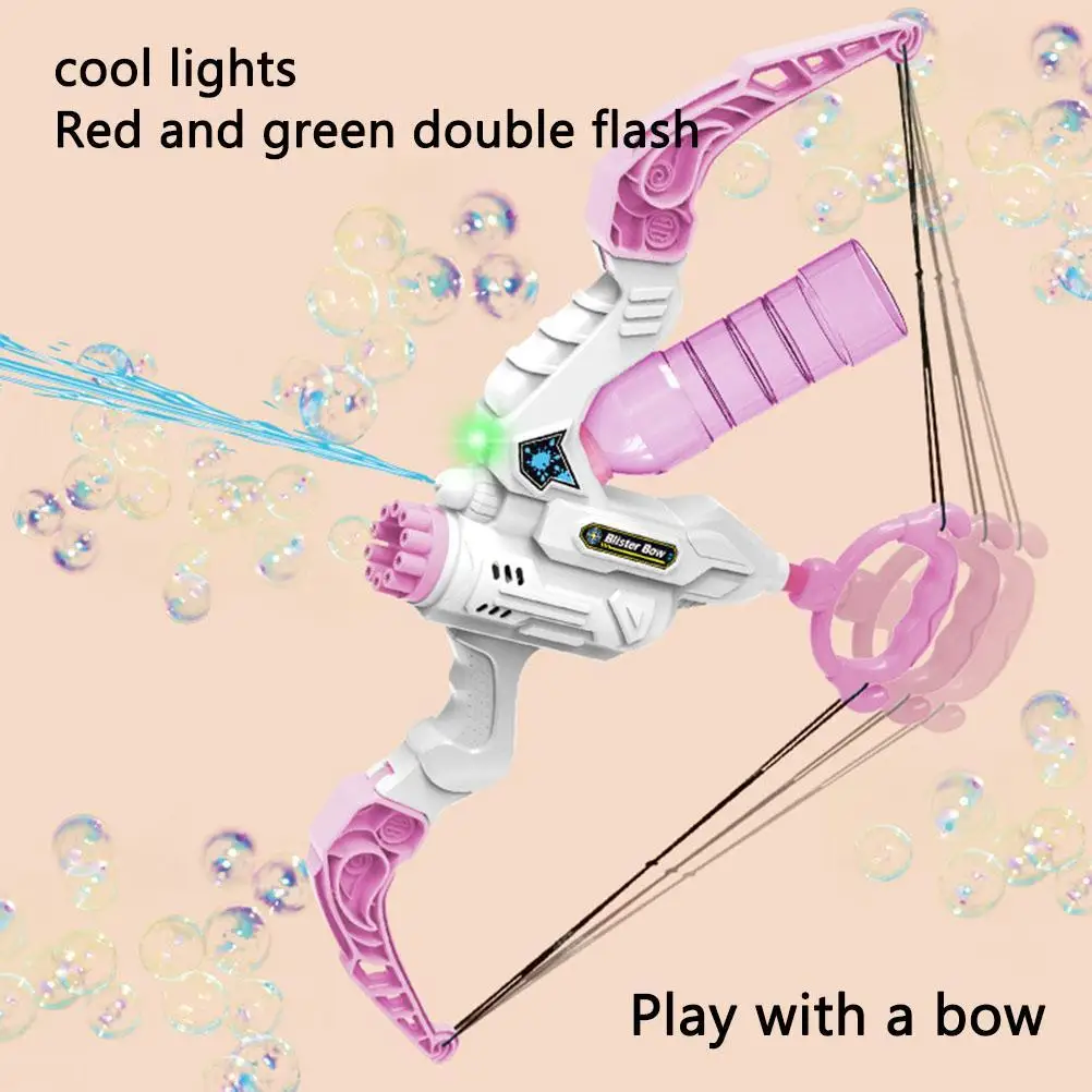 2024New 2 In 1 Electric Automatic Bow and Arrow Bubble Machine Gatling Bubble Soap Water Gun for Kids Summer Outdoor Toys Gifts