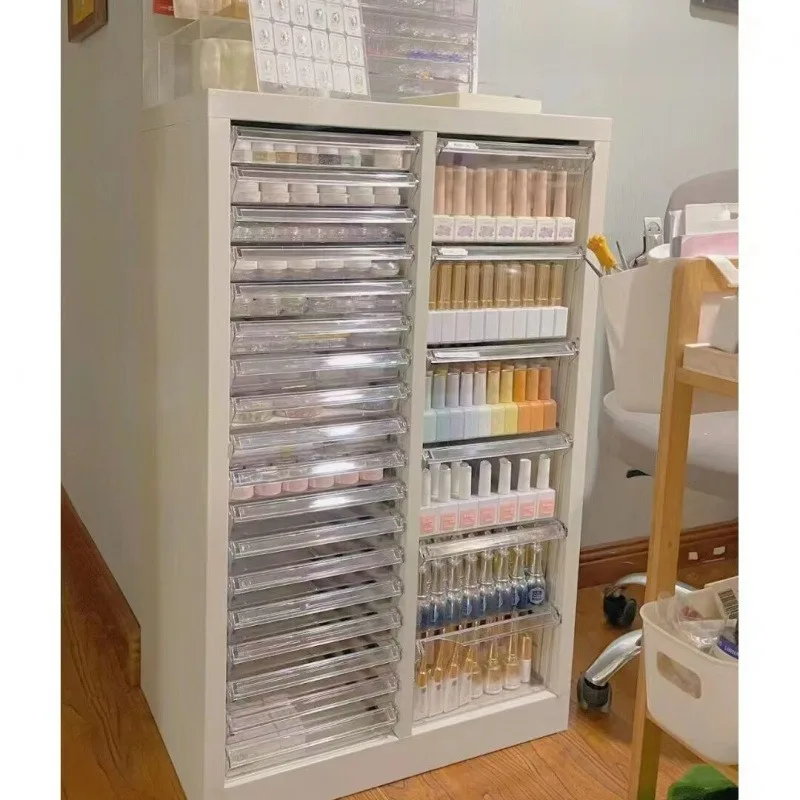 

Cabinet Beauty Jewelry Nail Art Storage Cabinet Cosmetics Finishing Multi-layer Drawer Type Flat Bottom Sample Baking