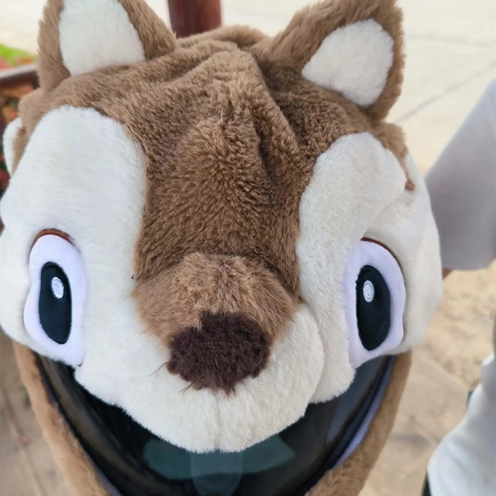 

Full Face Motorcycle Helmet Plush Cover Squirrel Animal Funny Cap for Motorbike Helmets for Adults Custom Biker Accessory