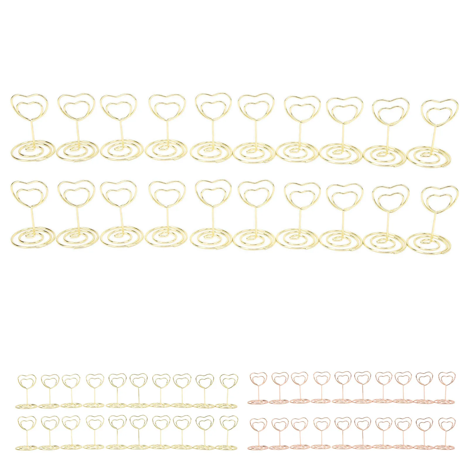 Table Number Holder Name Card Clips Bright Color Heart Shaped Widely Used Sturdy Metal Electroplated Stable for School