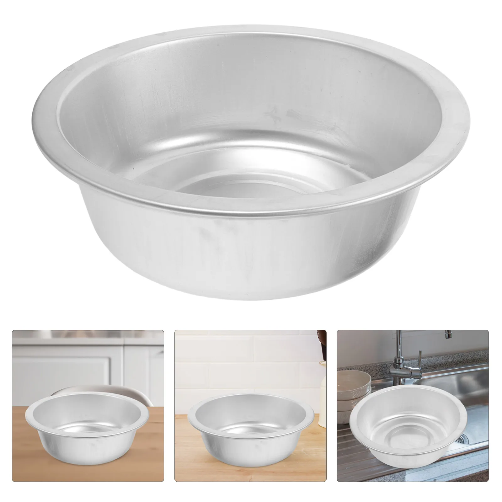 

Thickened Aluminum Large Capacity Home Washing For Kitchen Vegetable Fruit Rice Storage Deep Round Multifunctional Metal Soup