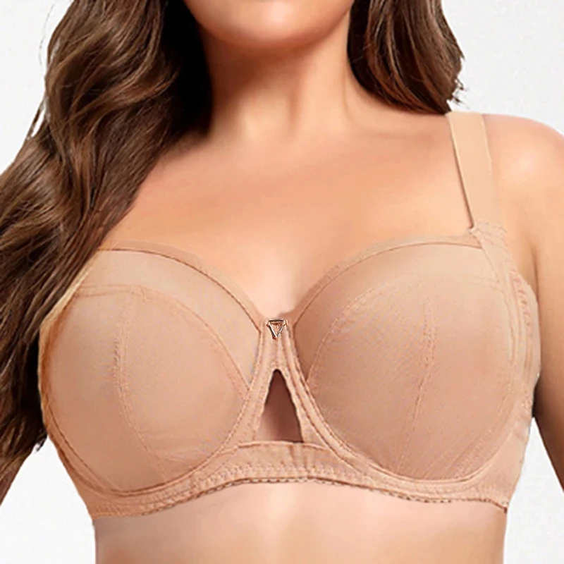 Womens Ultra-thin Minimizer Bra Non Padded Underwire Female Breathable Plus Size Lingerie 34 36 38 40 42 D DD E F G H