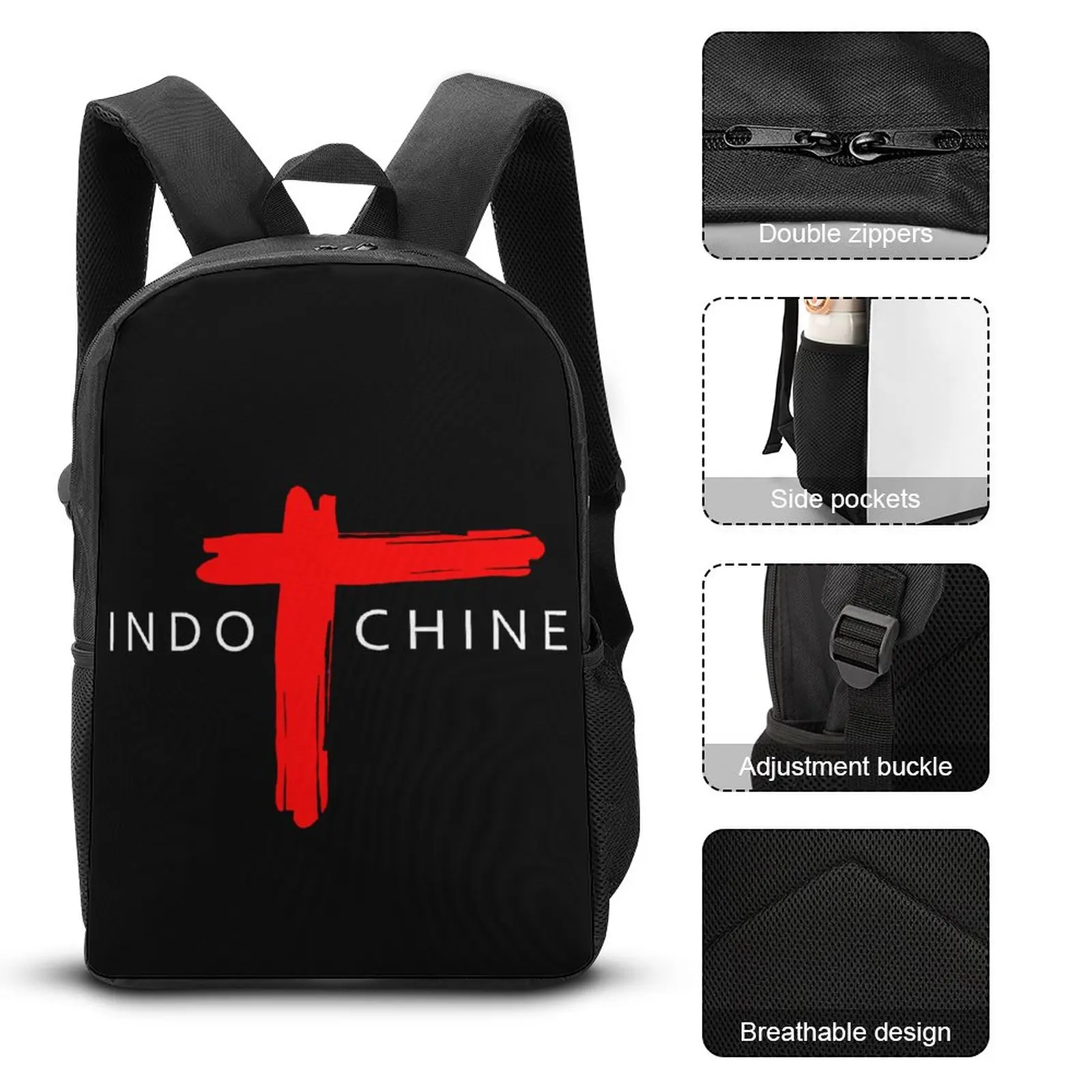 Indyn durável dentífrico mochila confortável, caneta saco para a escola, lancheira, canetas, 3 em 1 conjunto, 17"