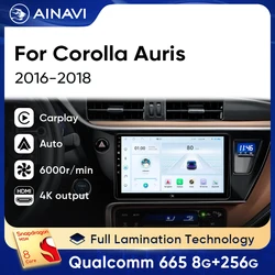 Ainavi Android 13 Car Radio For Toyota Corolla Auris 2016 2017 2018 E170/180 Car Multimedia Player Wireless Carplay Android Auto