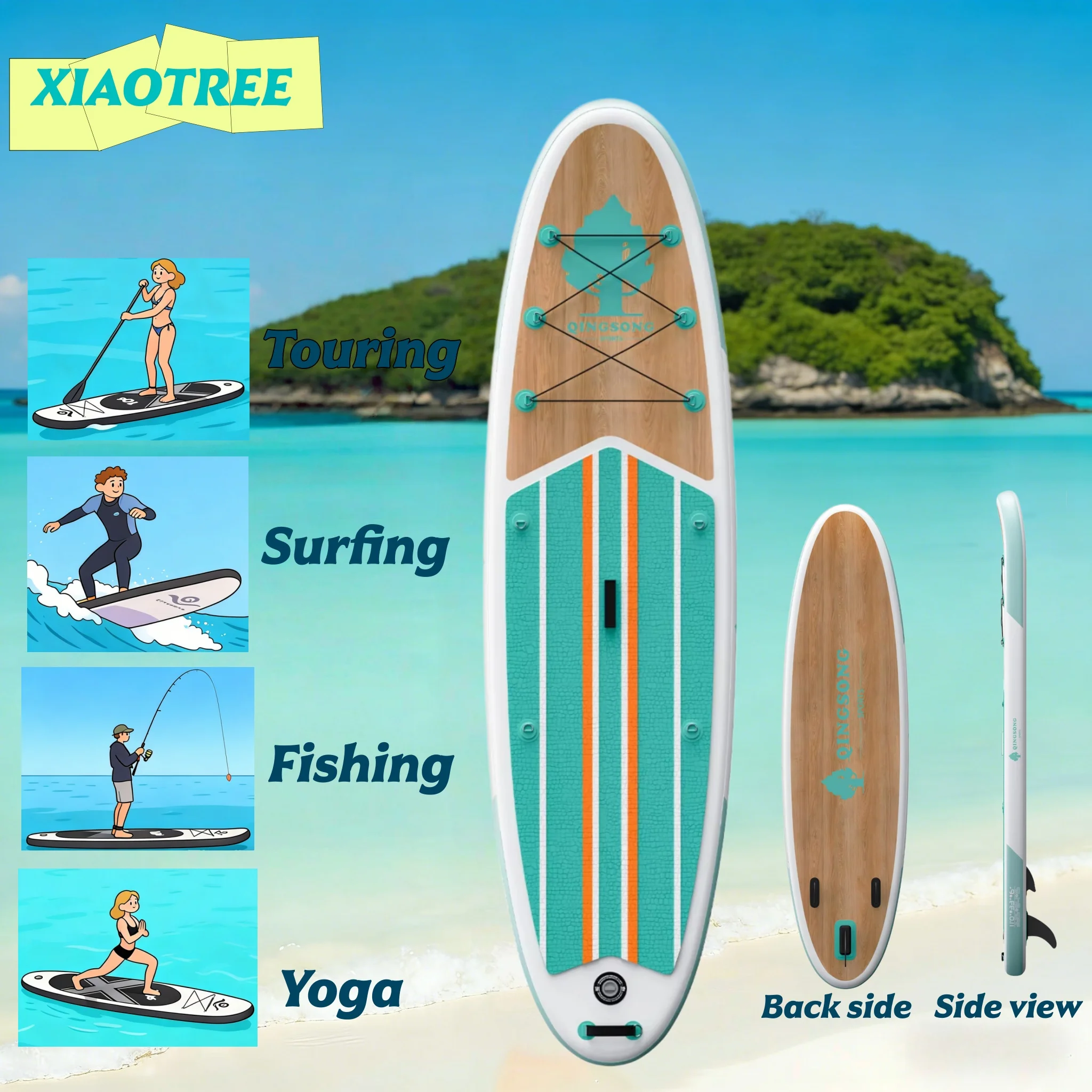 

Надувная доска для паддлбординга XIAOTREE, надувная доска для сапбординга с нескользящей поверхностью из EVA, SUP-доска с полным комплектом аксессуаров