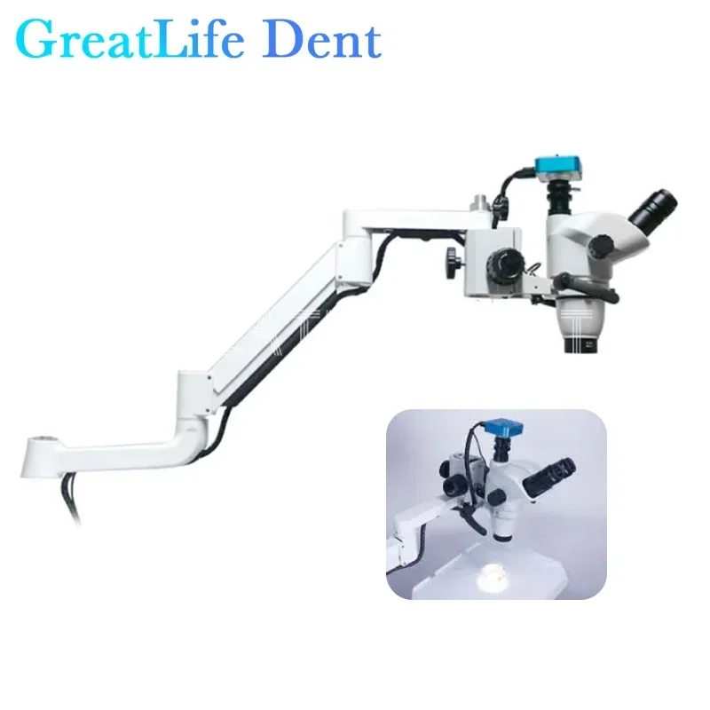 GreatLife Dent 3.35X-22.5X Oral Dental Chair Endodontic Operation Surgical Microscope With Camera Continuous Zoom 16 Megapixels