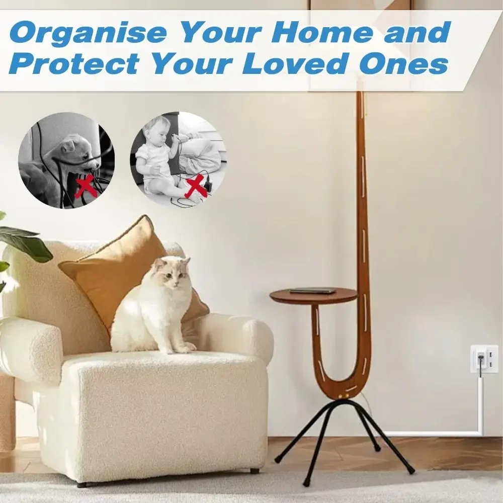 Professional Self-Adhesive Cord Hider Raceway 1m Cable Concealer PVC Wall Mount Wire Hider Home Office