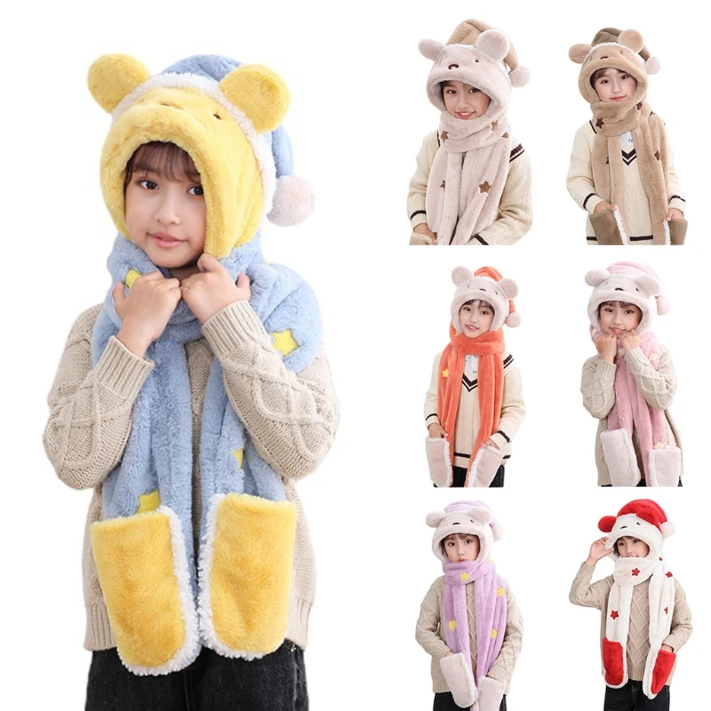 

for Head Warmer Fleece Lovely Hooded Boys Girls Windproof for Head