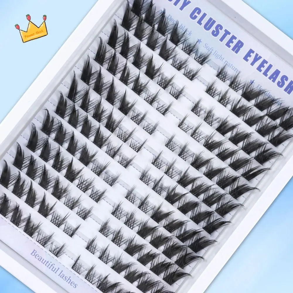 

12 Rows Simulation Eye Eyelashes Natural Curled Mix Length Individual Lashes Cluster Bushy Eyelash Extension 3D False Eyelashes