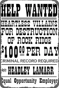 NIUMOWANG Metal Sign - Blazing Saddles T-ShirtBlazing Saddles Wanted Tin Poster 12 X 8 Inches 1pc sign
