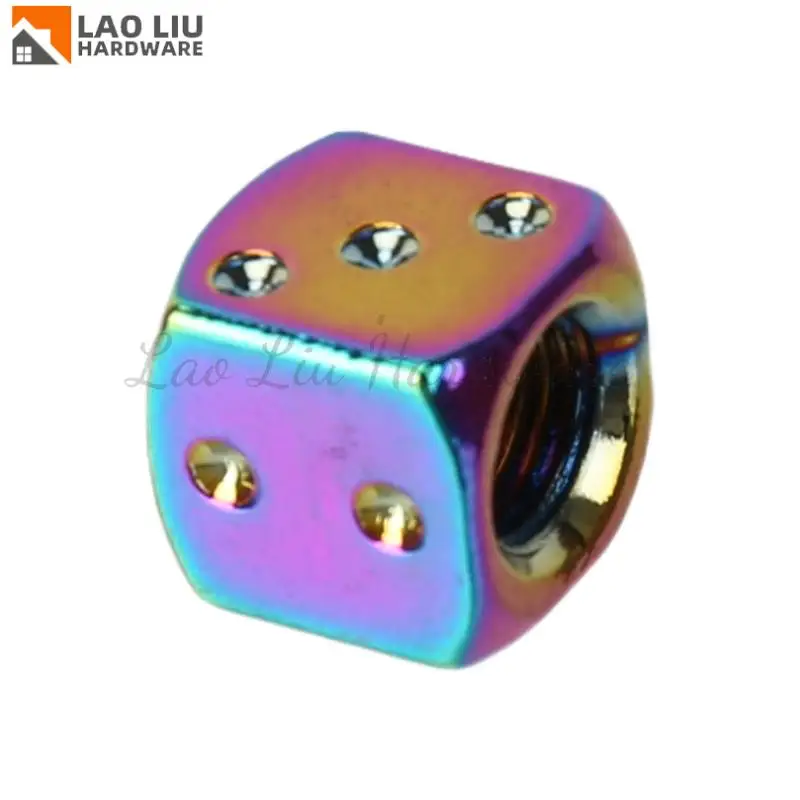 أغطية جذع صمام الألومنيوم، أغطية صمامات إطارات عجلة السيارة على شكل النرد، سيارات مناسبة عالمية #3