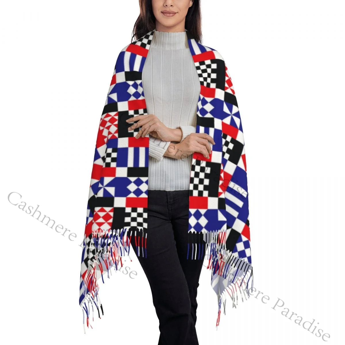 Geometric Warm Shawls Wrpas Men Women Custom Large Scarves Winter Luxury Brand