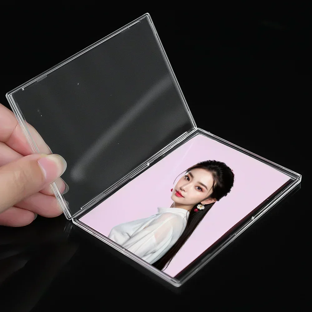 Acrylic Card Holder Transparent Snap on type HD Clear Kpop idol Photo Cards Storage Cover Display Sports Collection Card Sleeve