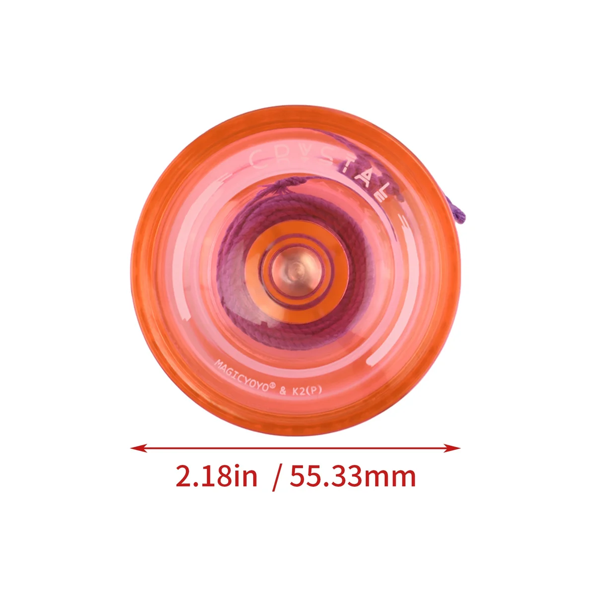 ICYOYO K2 Plus Crystal Responsive Yoyo,Dual Purpose Yo-Yo with Replacement Unresponsive Bearing for Intermediate,Orange