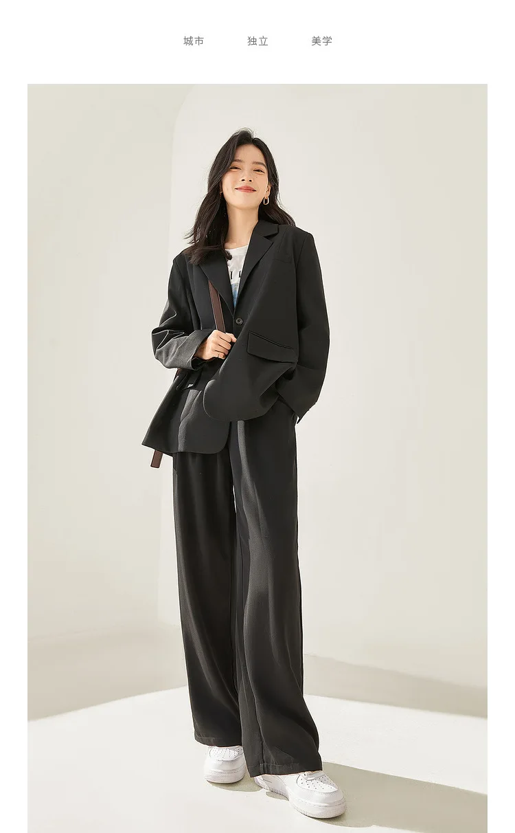 

Women'S Blazer Coat Overcoat Female Slimming Elegance Versatile Short-Sleeved European American Style Simple Double-Breasted