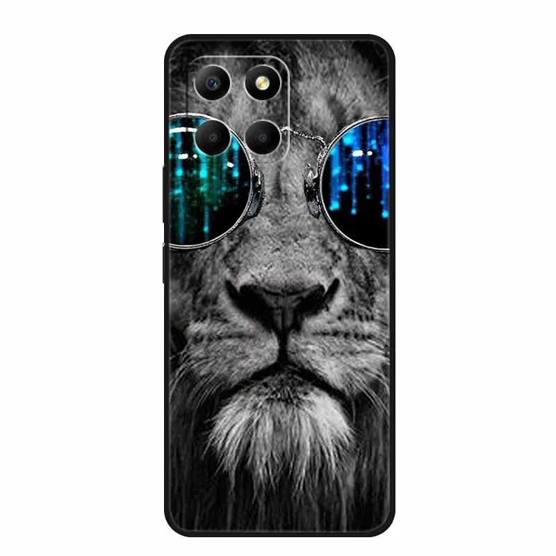 For Honor X7c Case X 7 c Phone Cover Lion Wolf Black Silicone Soft Back Cover Case For Honor X7c Case HonorX7c X7 c X 7c 6.77\