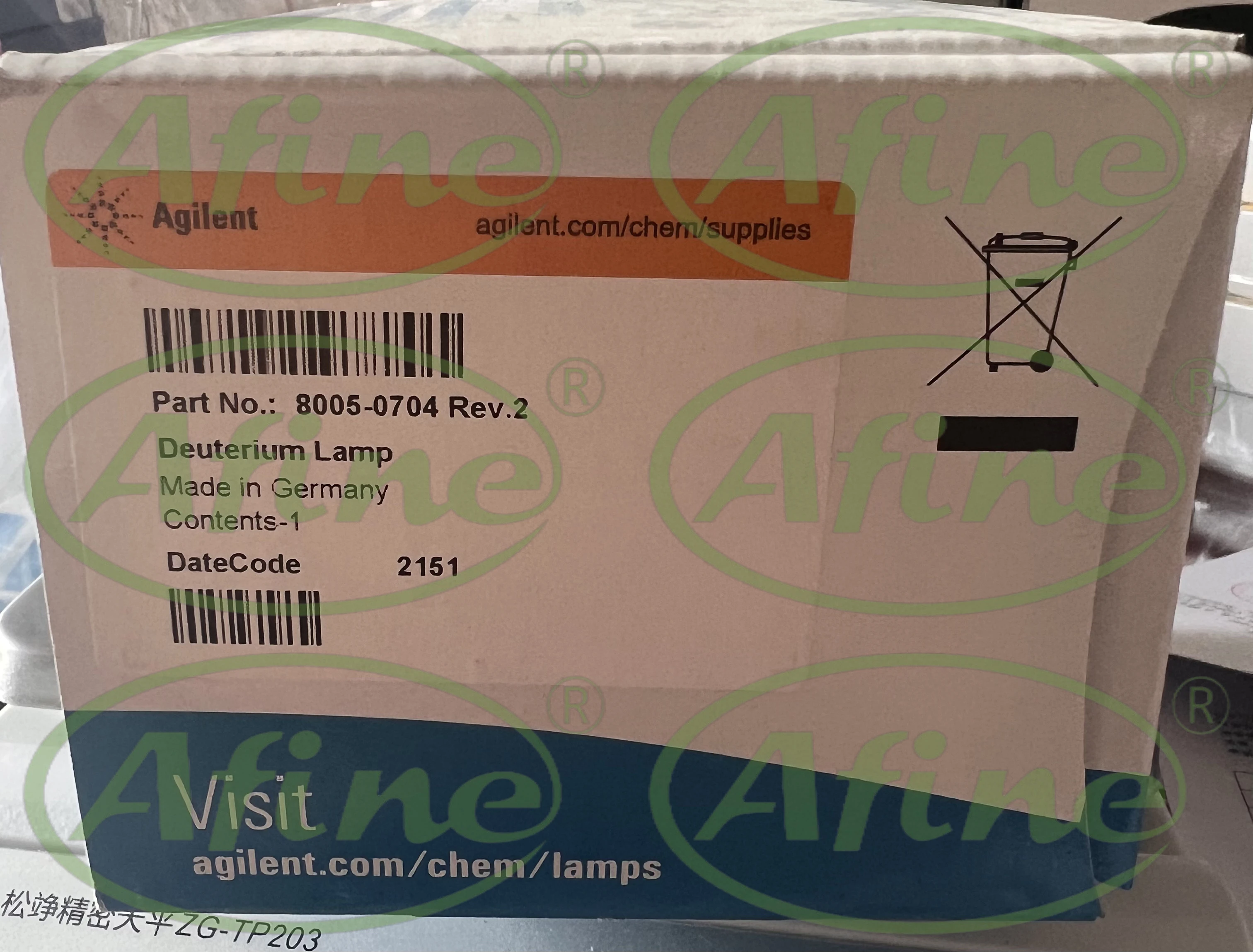 AFINE Agilent 8005-0704 Детекторные лампы для систем LC Waters для HPLC