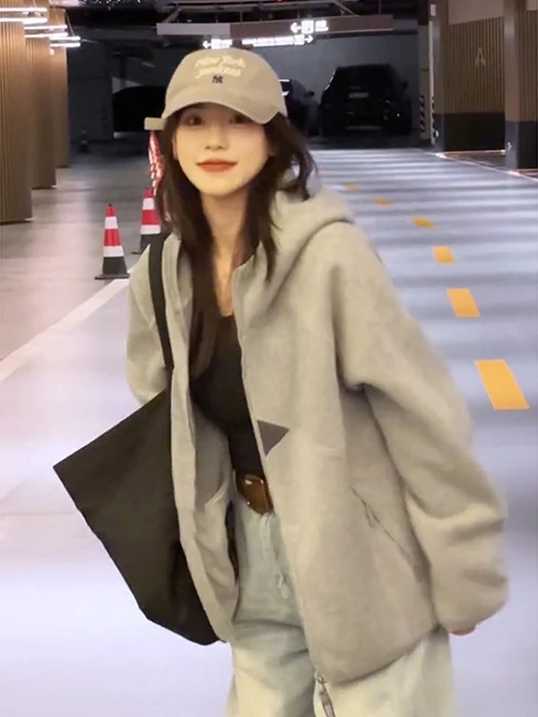 

Double-Sided Fce Hooded Jaet ex Autumn Winter Heavyweight Windproof Warm Outdoor Cardigan Sweatirt by Zhuocan