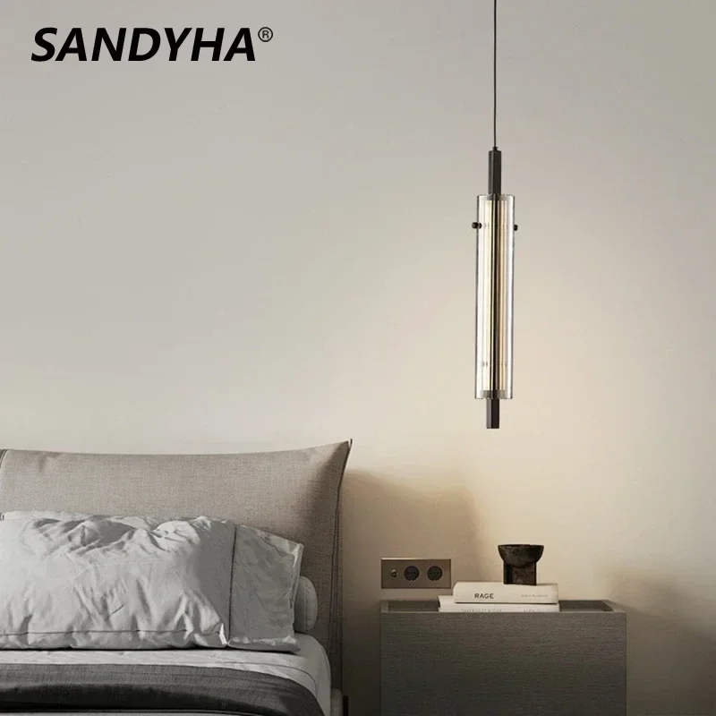 

SANDYHA Minimalist LED Chandelier High Pendant Lights Fixture for Bedroom Living Dining Room Home Decor Hanging Lighting Lampara