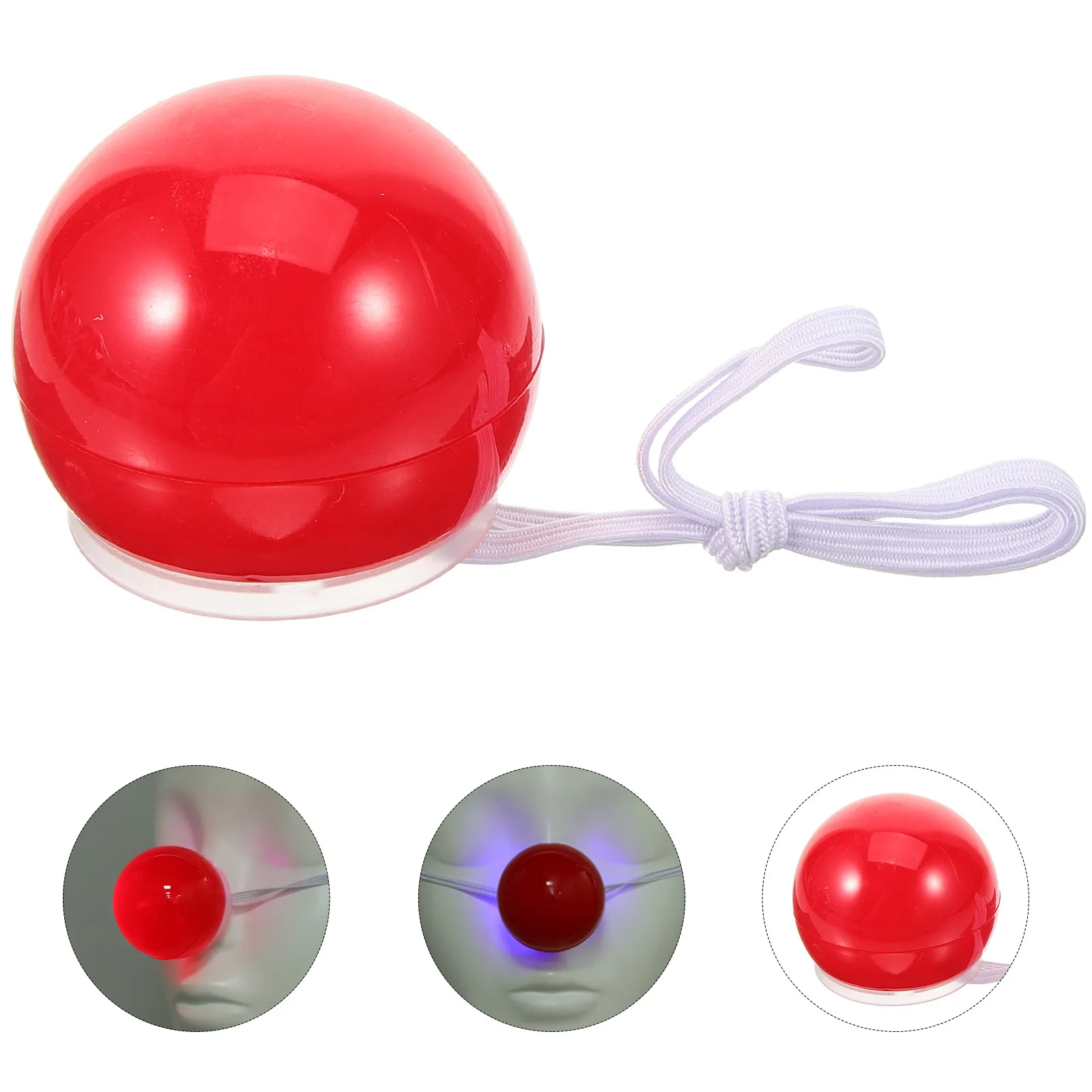 

12Pcs Glowing Red Clown Nose Clip on Funny Party Props for Halloween Christmas Costume Ball Stage Performance Plastic
