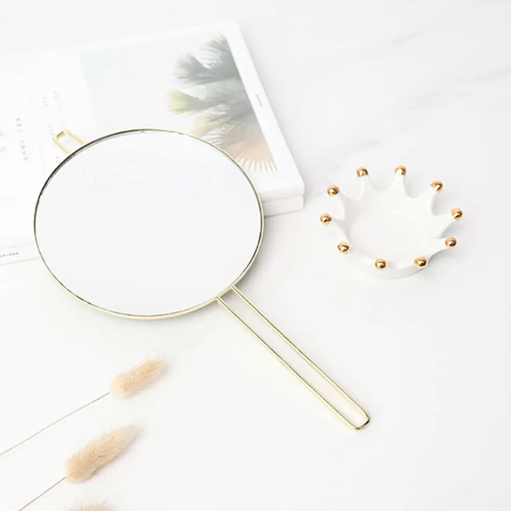 Ręczne, okrągłe lusterko do makijażu do zawieszenia na ścianie, do łazienki, podróży, użytku domowego, wysokiej jakości metalowa ramka, bezwonny, zdrowy design, HD