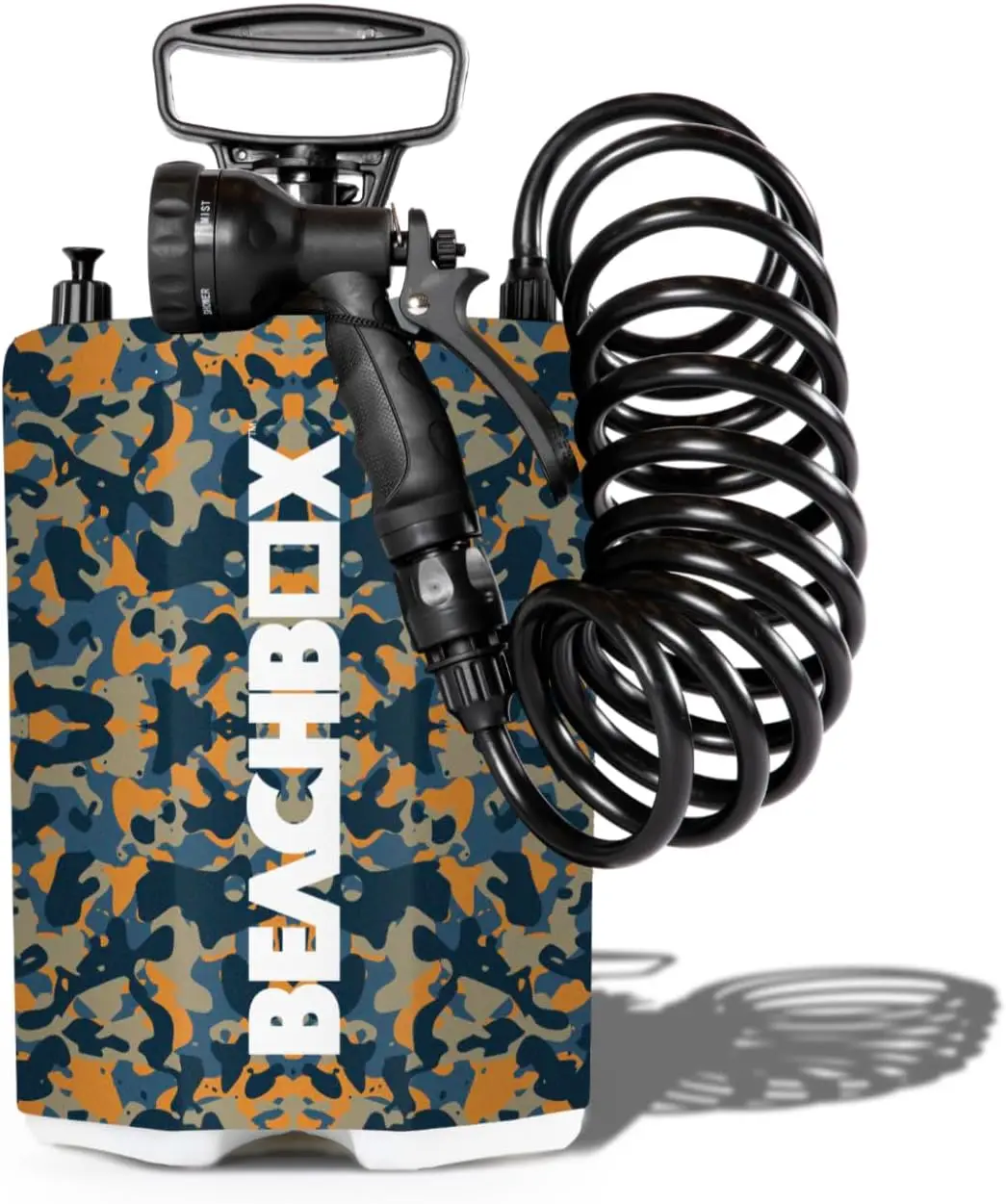 

Portable Shower Tank for Camping & Beach – Insulated Hot/Cold Water, 1.3 Gal Capacity, Multi-Spray Gun, Easy Fill & Carry