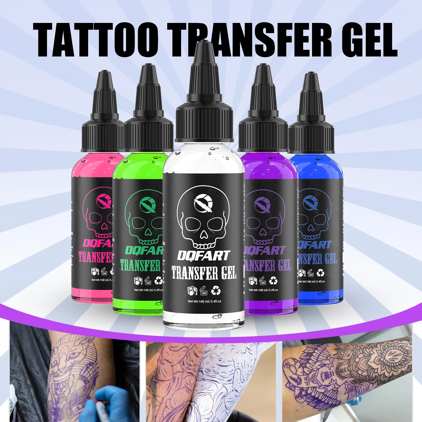 

DQFART High Quality 100ml Tattoo Transfer Gel Tattoo stencils Gel Large Capacity Fast transfer Gel Not Easy To Erase Accessories